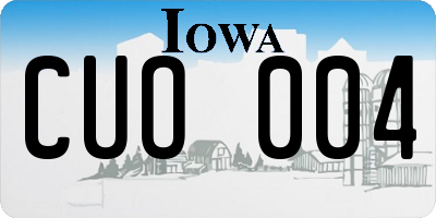 IA license plate CUO004