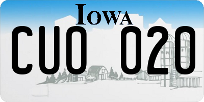 IA license plate CUO020