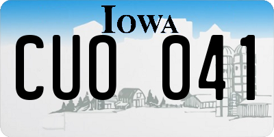 IA license plate CUO041
