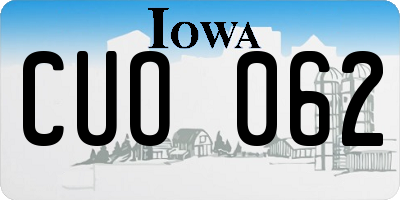 IA license plate CUO062