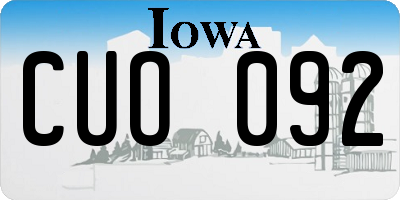 IA license plate CUO092