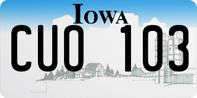 IA license plate CUO103