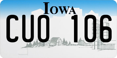 IA license plate CUO106