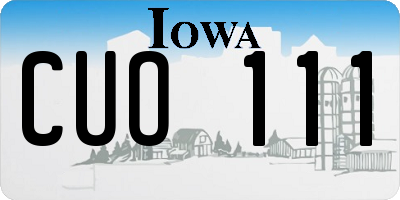 IA license plate CUO111
