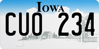 IA license plate CUO234