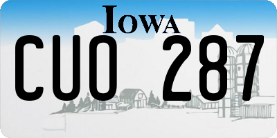 IA license plate CUO287
