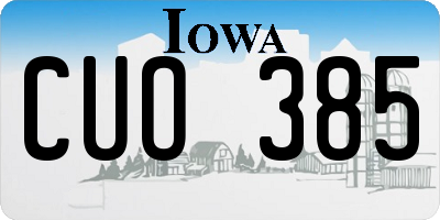 IA license plate CUO385