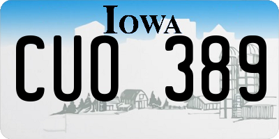 IA license plate CUO389