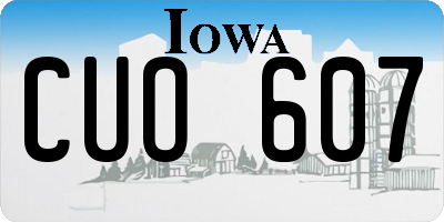 IA license plate CUO607