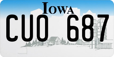 IA license plate CUO687