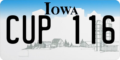 IA license plate CUP116
