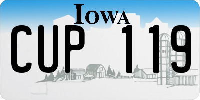 IA license plate CUP119
