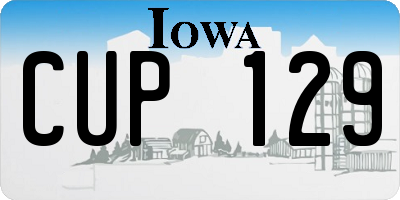 IA license plate CUP129