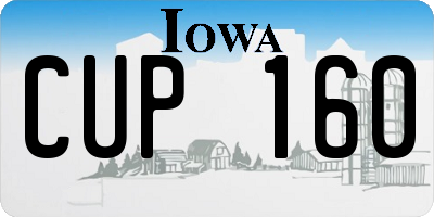 IA license plate CUP160