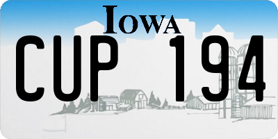 IA license plate CUP194