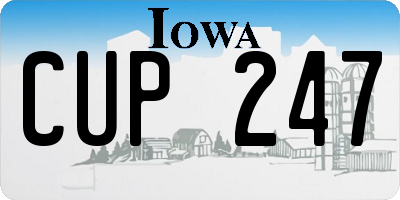 IA license plate CUP247