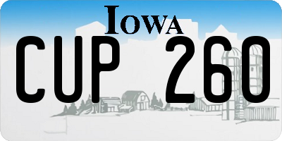 IA license plate CUP260