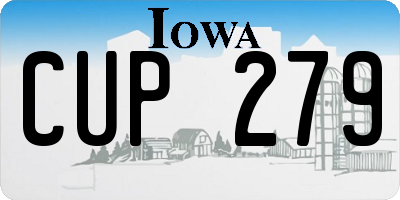 IA license plate CUP279