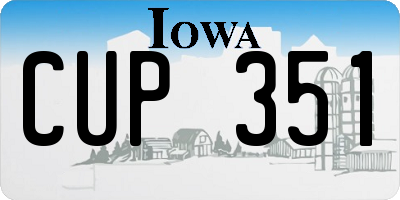 IA license plate CUP351