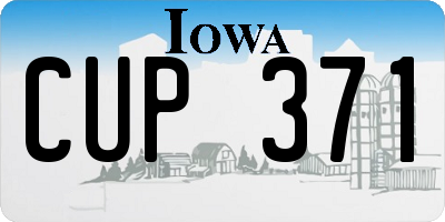 IA license plate CUP371