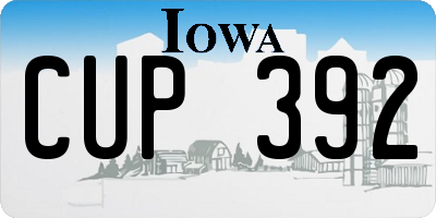 IA license plate CUP392