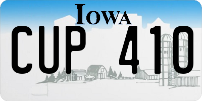 IA license plate CUP410