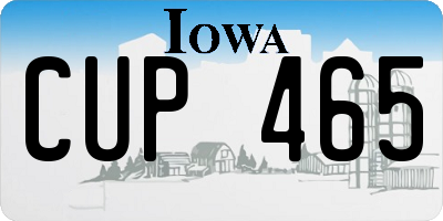 IA license plate CUP465