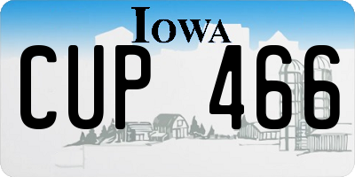 IA license plate CUP466