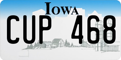 IA license plate CUP468