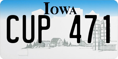 IA license plate CUP471