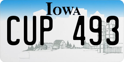 IA license plate CUP493
