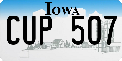 IA license plate CUP507