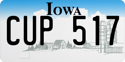 IA license plate CUP517