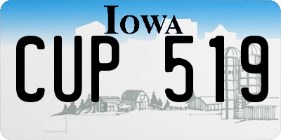 IA license plate CUP519