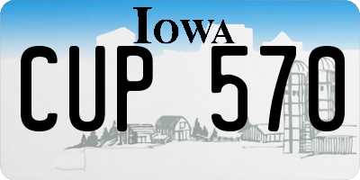 IA license plate CUP570