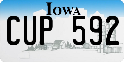 IA license plate CUP592