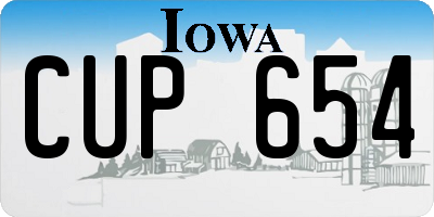 IA license plate CUP654