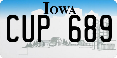 IA license plate CUP689