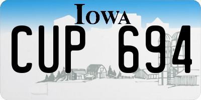 IA license plate CUP694