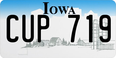 IA license plate CUP719