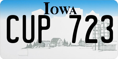 IA license plate CUP723
