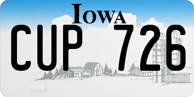 IA license plate CUP726