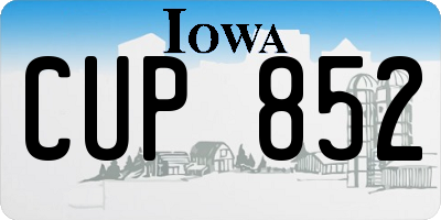 IA license plate CUP852