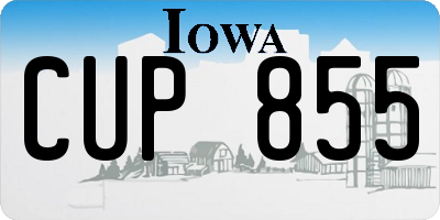IA license plate CUP855