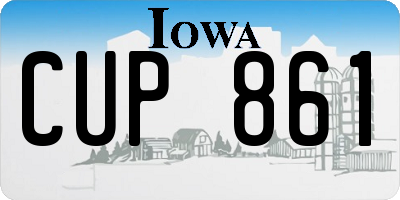 IA license plate CUP861