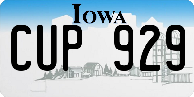 IA license plate CUP929