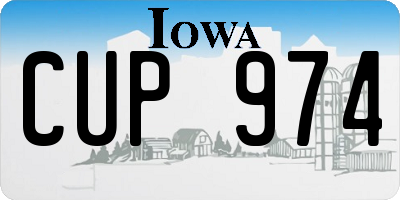 IA license plate CUP974