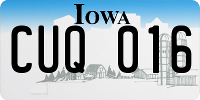 IA license plate CUQ016
