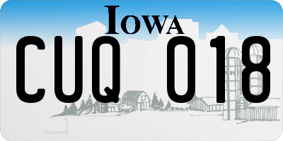 IA license plate CUQ018