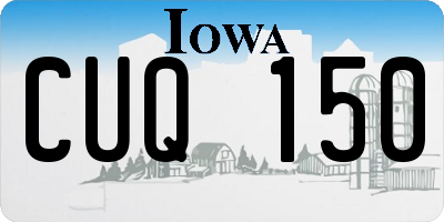 IA license plate CUQ150